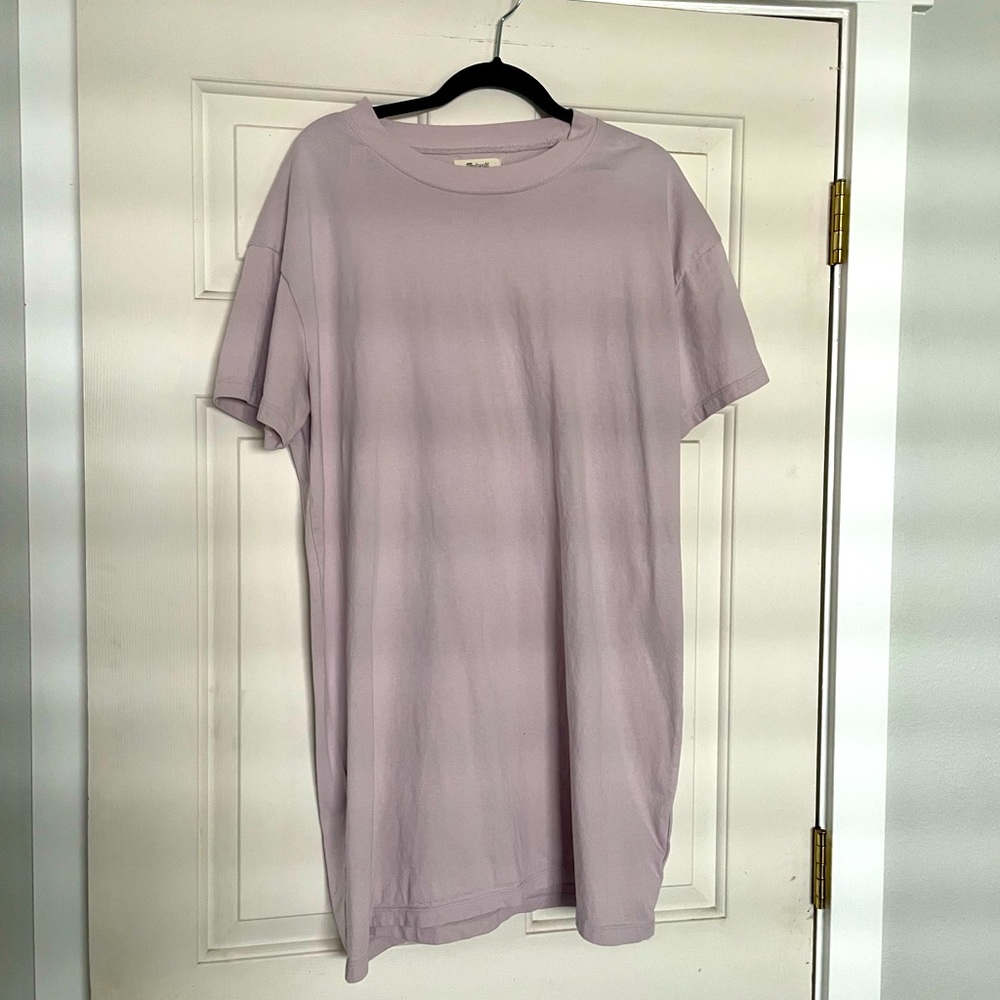 Madewell cotton short-sleeve t-shirt dress in Light Purple women's size XL
